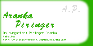 aranka piringer business card